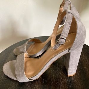 Grey suede heels